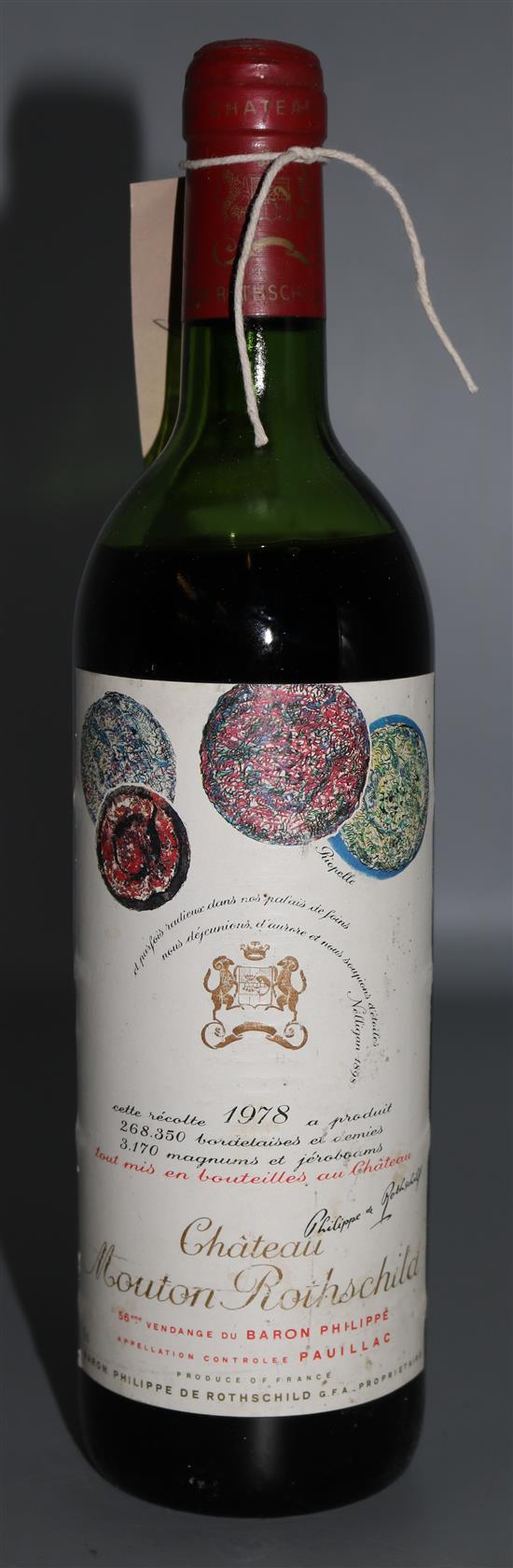One bottle of Chateau Mouton Rothschild, 1978,